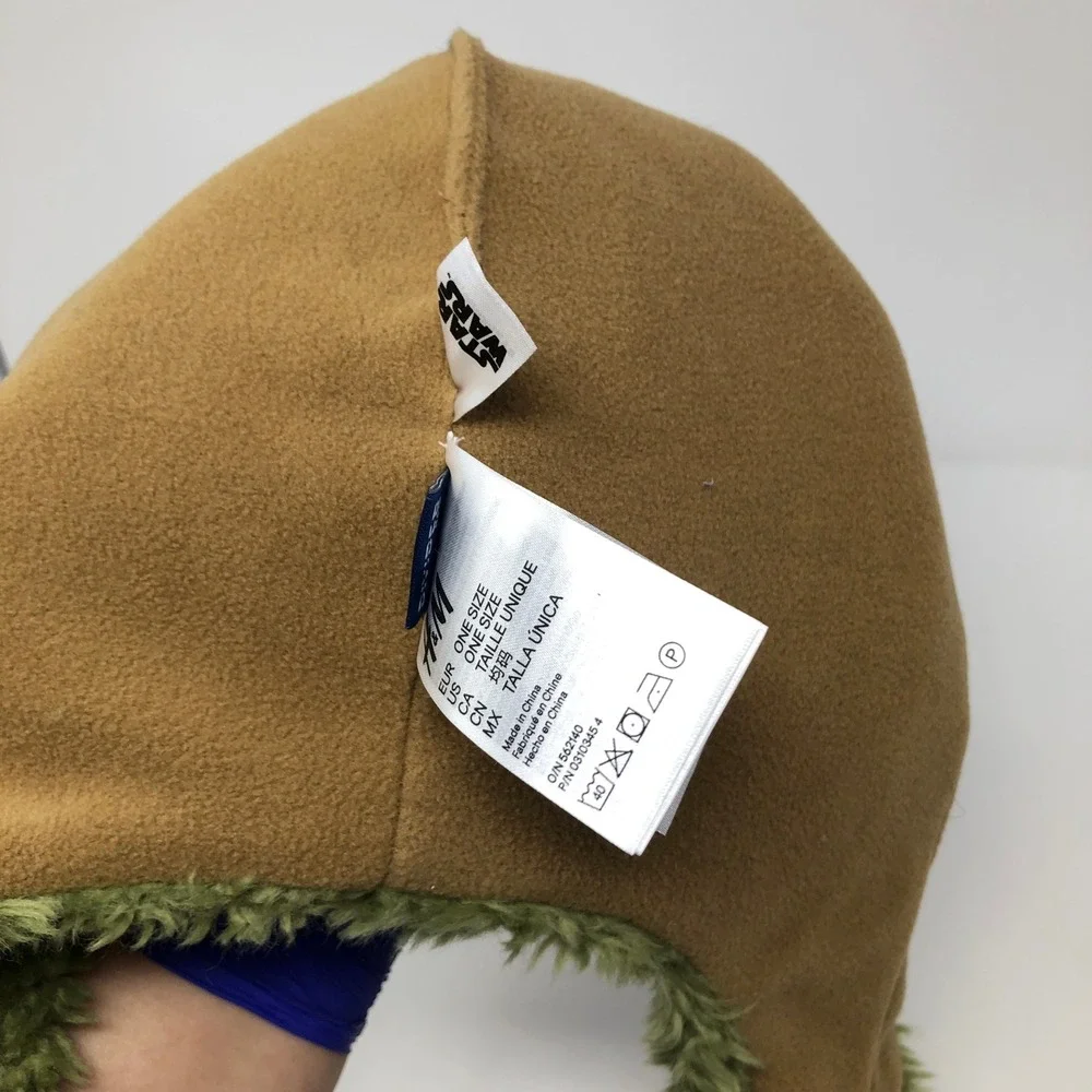 H&M Star Wars Yoda Trapper Hat Green Faux Fur Earflap Beanie One Size Braided